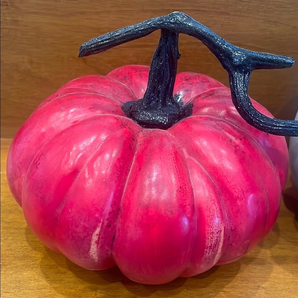 Red and grey Decorative Pumpkins - Picture 2 of 3